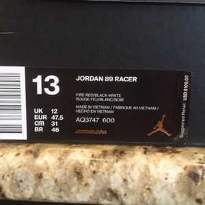 Men’s size 13 Jordan 89 Racer